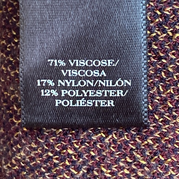Talbots cardigan button down fine knit size XL burgundy golden yellow geometric - Picture 6 of 11